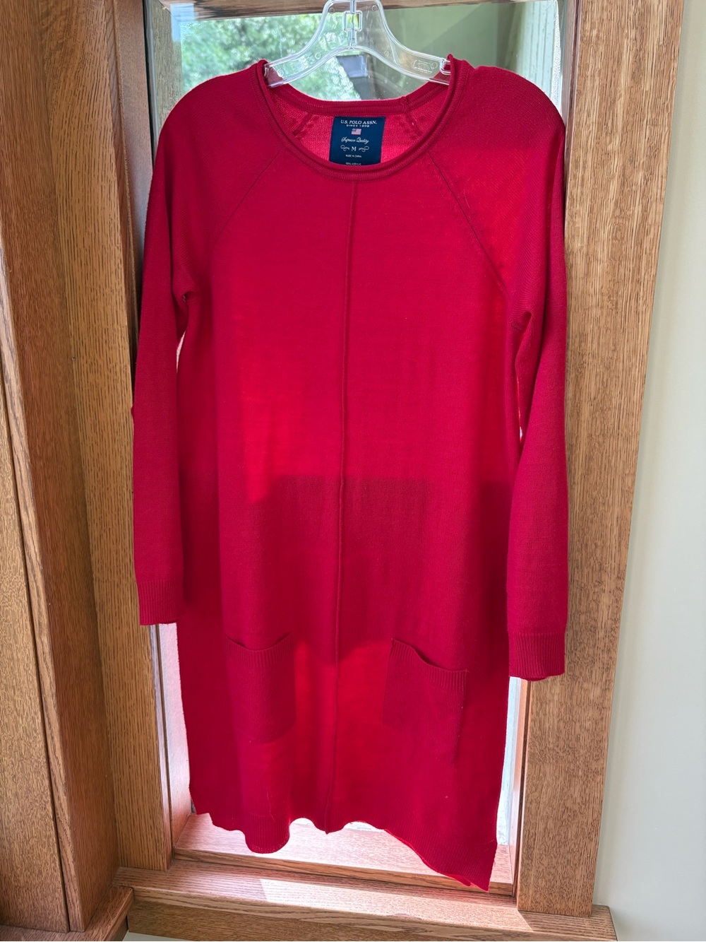 U.S. Polo Assn. Long Sleeve Red Knit Dress